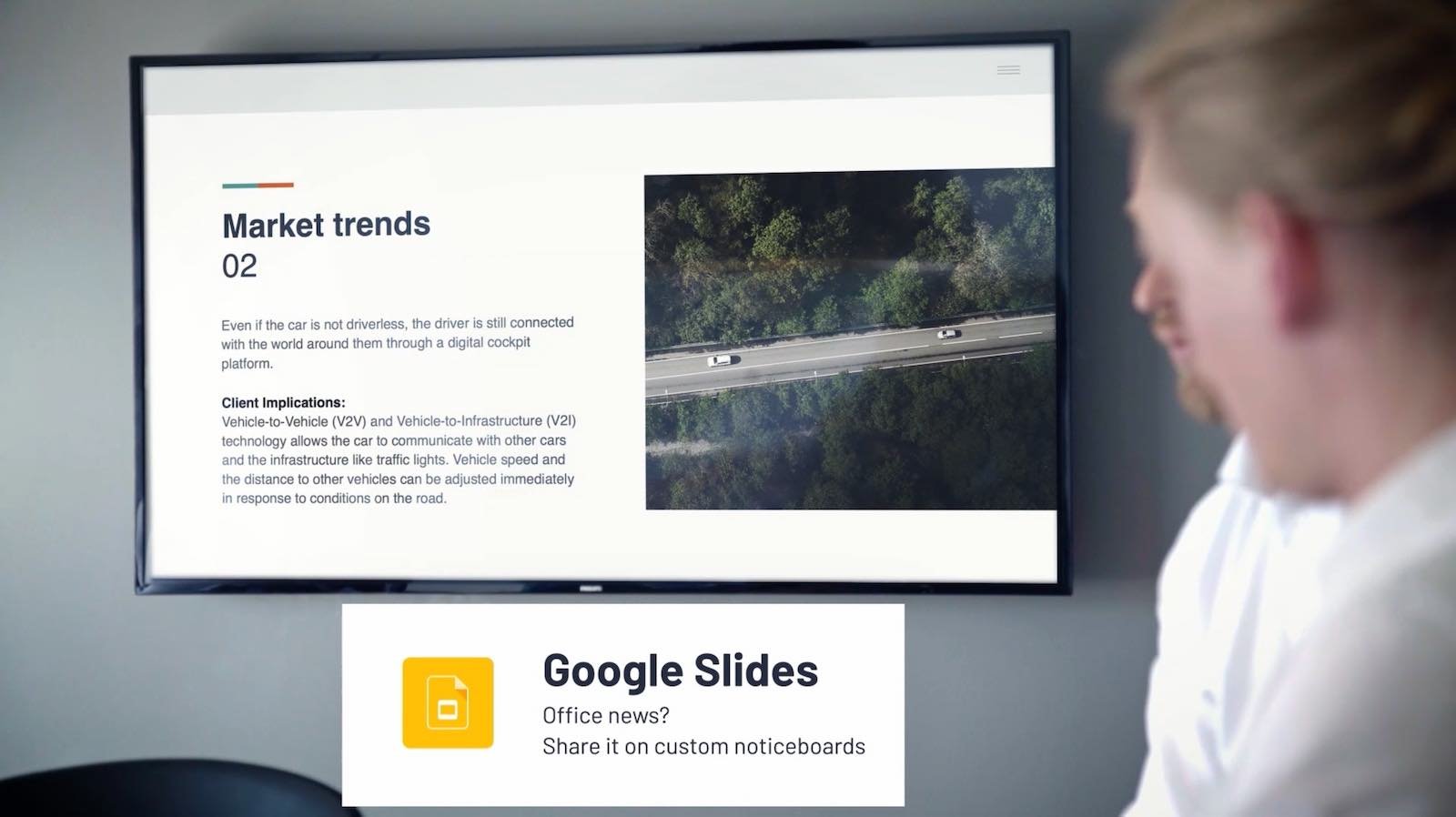 Google Slides on a TV's homescreen