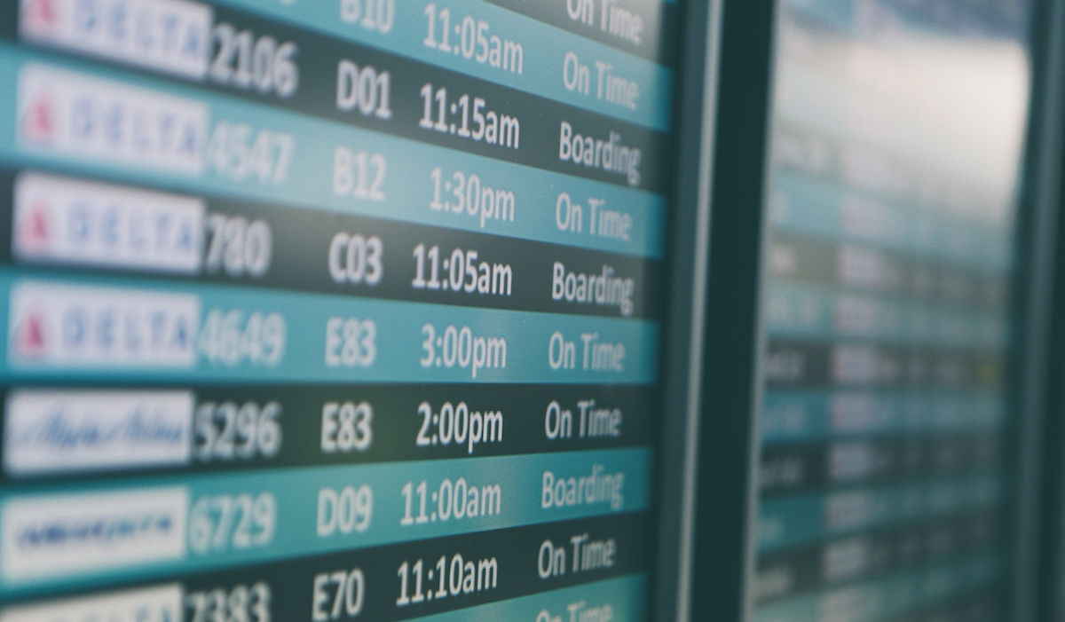 Digital signage used at the airport